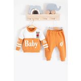 Baby Desenli 2li 100 Pamuk Erkek Bebek Takımı