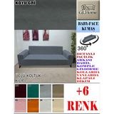 Baby Face Kumaş 3 Lü Komple Giydirme Kanepe & Çekyat, Bohem, Porto, Vb. Model Koltuk Kılıfı - 180 x 240 cm - Koyu Gri