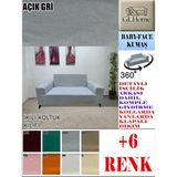 Baby Face Kumaş Çift Kişilik Komple Giydirme 2'li Kanepe, Bohem,porto, Vb Model Koltuk Kılıfı - 120 x 160 cm - Açık Gri