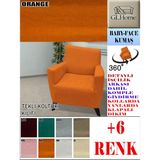 Baby Face Kumaş Tekli Komple Giydirme Tekli & Berjer , Bohem, Porto, Vb Model Koltuk Kılıfı - 80 x 100 cm - Turuncu