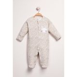 Baby Fou Ekru Kendinden Eldivenli Patikli Tulum Yumuşak Kumaş ile Kız Çocuklar İçin Rahat Kullanım - 6 - 9 Ay