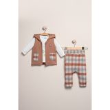 Baby Fou Yelek'li Kapitone Pantolon 3'lütakım - 18 - 24 Ay - Kahverengi