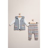 Baby Fou Yelek'li Kapitone Pantolon 3'lütakım - 6 - 9 Ay - Gri