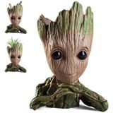 Baby Groot Figür Elleri Çenesinde Saksı Kalemlik PLA 15 Cm Büyük