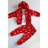 Baby Hi Köpekli Erkek Bebek Kırmızı Hirkalı Eşofman Takım - 1 - 1,5 Yaş