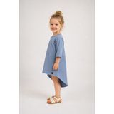 Baby Hola %100 Pamuk Asimetrik Kız Çocuk Penye Elbise 4137 - Mavi - 2 Yaş