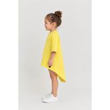 Baby Hola %100 Pamuk Asimetrik Kız Çocuk Penye Elbise 4137 - Sarı - 5 Yaş