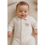 Baby Hola %100 Pamuk Erkek Bebek Tulum Yenidoğan Hastane Çıkışı Organik 15044 - Ekru - 2 - 3 Ay