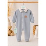 Baby Hola %100 Pamuk Erkek Bebek Tulum Yenidoğan Hastane Çıkışı Organik 15044 - Gri - 4 - 6 Ay