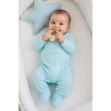 Baby Hola %100 Pamuk Yenidoğan Prematüre Patikli Tulum Mevsimlik 14058 - Mavi - 2 - 3 Ay