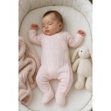 Baby Hola %100 Pamuk Yenidoğan Prematüre Patikli Tulum Mevsimlik 14058 - Pembe - 2 - 3 Ay