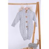 Baby Hola Babyhola %100 Kalın Triko Içi Velsoft Tulum Kız Erkek Bebek Çocuk Kapüşonlu Kışlık Dış Tulum 5710 - Gri - 1 - 1,5 Yaş