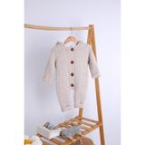 Baby Hola Babyhola %100 Kalın Triko Içi Velsoft Tulum Kız Erkek Bebek Çocuk Ponpon Kapüşonlu Kışlık Dış Tulum 5716 - 9 - 12 Ay - Bej