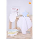 Baby Hola Babyhola 6'lı Bebek Ağız Mendili ve Ter Havlusu Paket Düz Mavi - Beyaz - Standart
