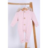 Baby Hola Babyhola Kalın Triko Içilsoft Tulum Kız Erkek Bebek Çocuk Kapüşonlu Kışlık Dış Tulum 5713 - 3 - 6 Ay - Pembe