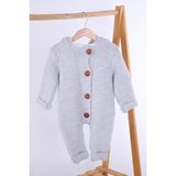 Baby Hola Babyhola Kalın Triko Içilsoft Tulum Kız Erkek Bebek Çocuk Ponpon Kapüşonlu Kışlık Dış Tulum 5716 - 9 - 12 Ay - Gri