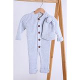 Baby Hola Babyhola Kalın Triko Kız Erkek Bebek Çocuk Kışlık Bereli Tulum Takım 5714 - 6 - 9 Ay - Mavi