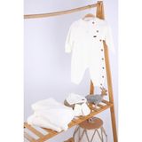 Baby Hola Babyhola Kız Erkek Bebek Yenidoğan 0-3 Ay Battaniye Tulum Şapka Patik Triko 4'lü Hastane Çıkışı Set Hediyelik 2688 - Krem