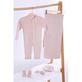 Baby Hola Babyhola Organik %100 Triko Kız Erkek Bebek Yenidoğan Tulum Takım 5'li Kutulu Set 0-3 Ay Hediyelik Hastane Çıkışı 5909 - Standart - Pudra