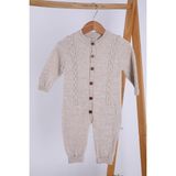 Baby Hola Babyhola Organik Triko Kız Erkek Bebek Çocuk Bereli Tulum Takım 5717 - Bej - 3 - 6 Ay