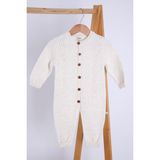 Baby Hola Babyhola Organik Triko Kız Erkek Bebek Çocuk Bereli Tulum Takım 5717 - Ekru - 9 - 12 Ay