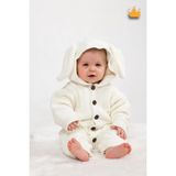 Baby Hola Babyhola Triko Içi Velsoft Kız Erkek Bebek Tavşan Kulaklı Tulum 2800 - 6 - 9 Ay - Krem