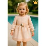 Baby Hola Benekli Kabartmalı Kız Bebek Elbise 15439 - 3 - 6 Ay - Pembe