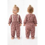 Baby Hola Dantel Detaylı Çiçek Desenli Müslin Kız Bebek Üst ve Pantolon Ikili Set Takım Babyhola 2009 - 18 - 24 Ay - Bordo