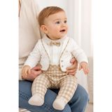 Baby Hola Erkek Bebek Şık Takım Görünümlü Bebek Mevlüdü Hastane Çıkışı Tulum 13955 - Kahverengi - 3 - 4 Ay