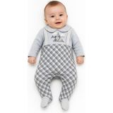 Baby Hola Erkek Bebek Tavşan Desenli Patikli Tulum 12536 - Gri - 6 Ay