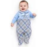 Baby Hola Erkek Bebek Tavşan Desenli Patikli Tulum 12536 - Mavi - 3 Ay