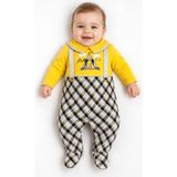 Baby Hola Erkek Bebek Tavşan Desenli Patikli Tulum 12536 - Sarı - 0 - 1 Ay