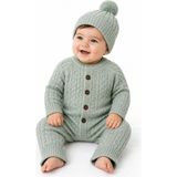 Baby Hola Erkek Bebek Triko Tulum ve Bere Takımı 3016 - Mint Yeşil - 9 - 12 Ay