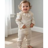 Baby Hola Fiyonk Detaylı Simli Müslin Kız Bebek Üst ve Pantolon Ikili Set Takım Babyhola 2006 - 6 - 9 Ay - Silver