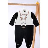Baby Hola Kadife Kız Erkek Bebek Patikli Tulum 12572