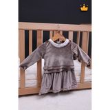Baby Hola Kız Bebek Çocuk Şık Bayramlık Nostaljik Kadife Elbise 13542 - 9 - 12 Ay - Kahverengi