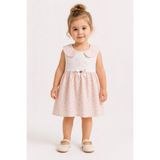 Baby Hola Kız Bebek Müslin Sıfır Kol Yazlık Elbise 15234 - Somon - 9 - 12 Ay