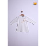 Baby Hola Kız Çocuk Boncuklu Triko Bayramlık Elbise 6002 - Açık Ekru - 4 Yaş