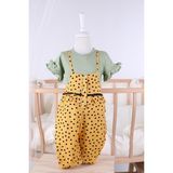 Baby Hola Puantiyeli Askılı Tulum Bluz Kız Bebek Çocuk Yazlık Takım 831 - 18 - 24 Ay - Sarı