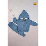 Baby Hola Triko Hırka Içi Velsoft Pantolon Içi Astarlı Kız Erkek Bebek Takım 2805 - 3 - 6 Ay - Indigo