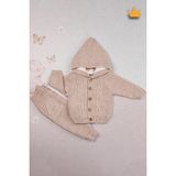 Baby Hola Triko Hırka Içi Velsoft Pantolon Içi Astarlı Kız Erkek Bebek Takım 2805 - 6 - 9 Ay - Bej