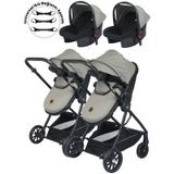 Baby Home 1010 Ayrılıp Birleşebilen Travel Sistem Ikiz Bebek Arabası - Füme
