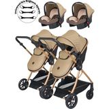 Baby Home 1010 Ayrılıp Birleşebilen Travel Sistem Ikiz Bebek Arabası - Kahverengi