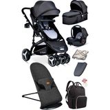 Baby Home 7 In 1 Yeni Doğan Full Set - 945 Travel Sistem Bebek Arabası -370 Sallanır Ana Kucağı - Füme