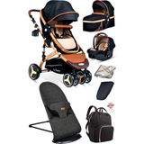 Baby Home 7 In 1 Yeni Doğan Full Set - 945 Travel Sistem Bebek Arabası -370 Sallanır Ana Kucağı - Siyah - Gold