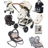 Baby Home 7 In 1 Yeni Doğan Full Set 990 Travel Sistem Bebek Arabası 330 Ev Tipi Ana Kucağı - Bej
