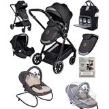 Baby Home 7 In 1 Yeni Doğan Full Set 990 Travel Sistem Bebek Arabası 330 Ev Tipi Ana Kucağı - Siyah