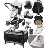 Baby Home 8 in 1 yeni ekonomi paketi 1010 Travel Sistem Bebek Arabası 560 Bebek Oyun Parkı Yatak Beşik - Gri