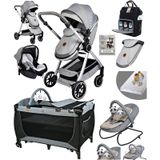 Baby Home 9 In 1 Full Takım 990 Travel Sistem Bebek Arabası 560 Oyun Parkı Yatak Beşik 330 Ev Tipi Ana Kucağı - Kahverengi