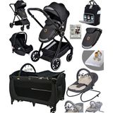 Baby Home 9 In 1 Full Takım 990 Travel Sistem Bebek Arabası 560 Oyun Parkı Yatak Beşik 330 Ev Tipi Ana Kucağı - Siyah